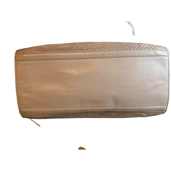 Louise et Cie Neutral Snake Embossed Leather Convertible Satchel Nude - Picture 7 of 9